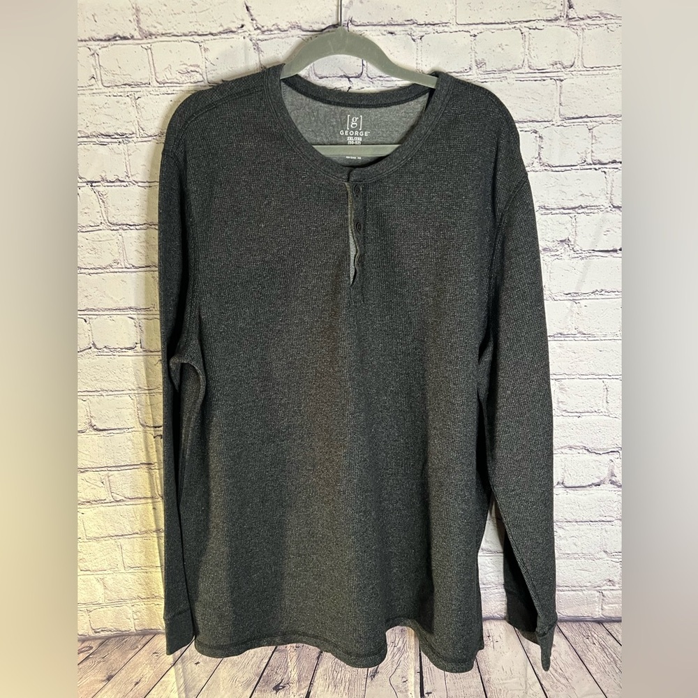 George Gray Knitted Sweater with Fine Ribbed Texture